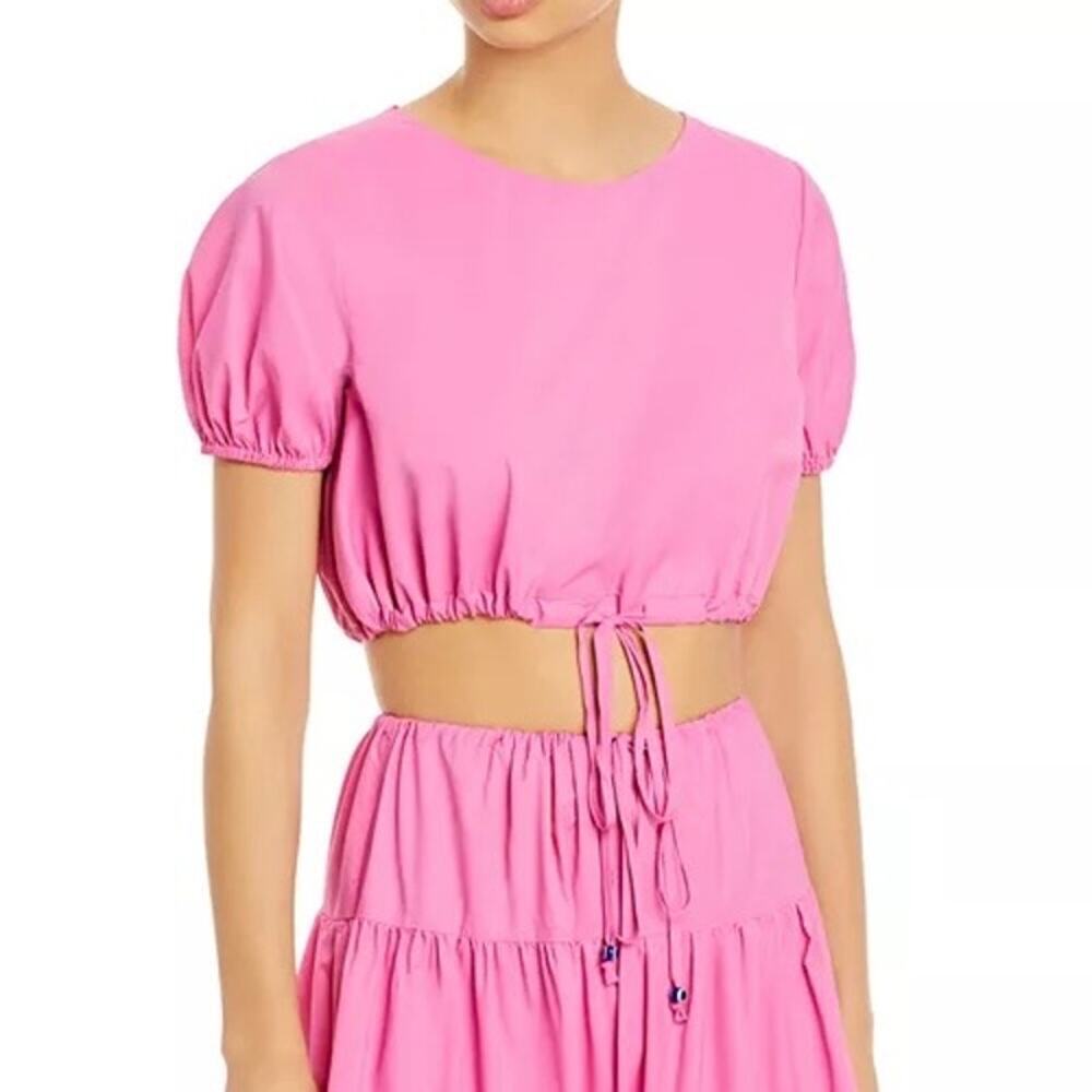 STAUD Prato Crop Top Size M Wild Orchid Pink